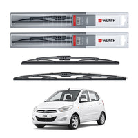 Wurth Metal Wiper Blades for Hyundai i10 – 22” Driver + 16” Passenger (Set of 2) | All-Weather Premium Quality