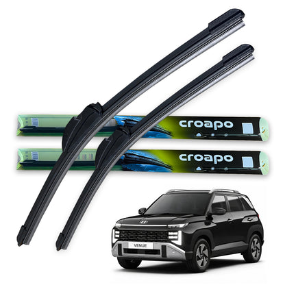 Hyundai Venue Soft Frameless Wiper Blades – 24” Driver & 18” Passenger | Set of 2