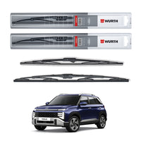 Wurth Metal Wiper Blades for Hyundai Venue – 24” Driver + 18” Passenger (Set of 2) | All-Weather Premium Quality