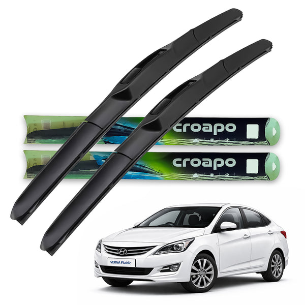 Hyundai Verna Fluidic Hybrid Wiper Blades – 24” Driver & 16” Passenger |  Set of 2