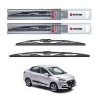Wurth Metal Wiper Blades for Hyundai Xcent – 22” Driver + 16” Passenger (Set of 2) | All-Weather Premium Quality