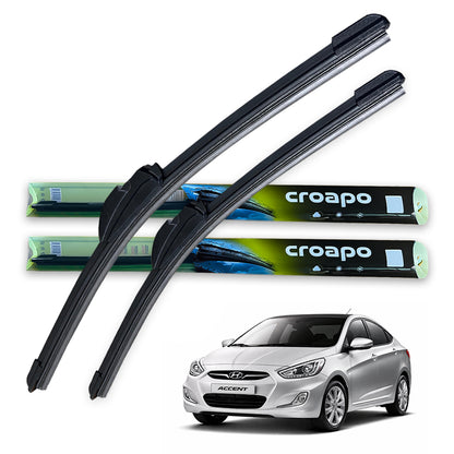 Hyundai Accent Soft Frameless Wiper Blades – 22” Driver & 16” Passenger | Set of 2