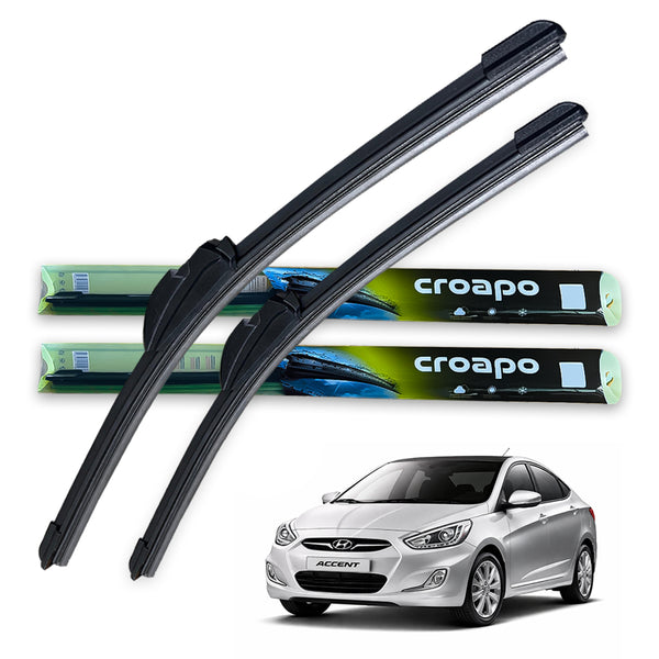 Hyundai Accent Soft Frameless Wiper Blades – 22” Driver & 16” Passenger | Set of 2