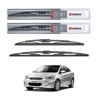 Wurth Metal Wiper Blades for Hyundai Accent – 22” Driver + 16” Passenger (Set of 2) | All-Weather Premium Quality