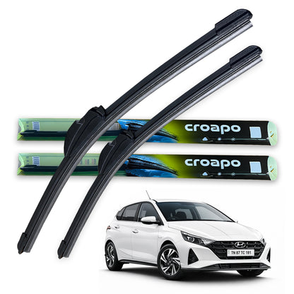 Hyundai i20 (2020) Soft Frameless Wiper Blades – 24” Driver & 16” Passenger | Set of 2