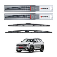Wurth Metal Wiper Blades for Kia Seltos – 24” Driver + 18” Passenger (Set of 2) | All-Weather Premium Quality