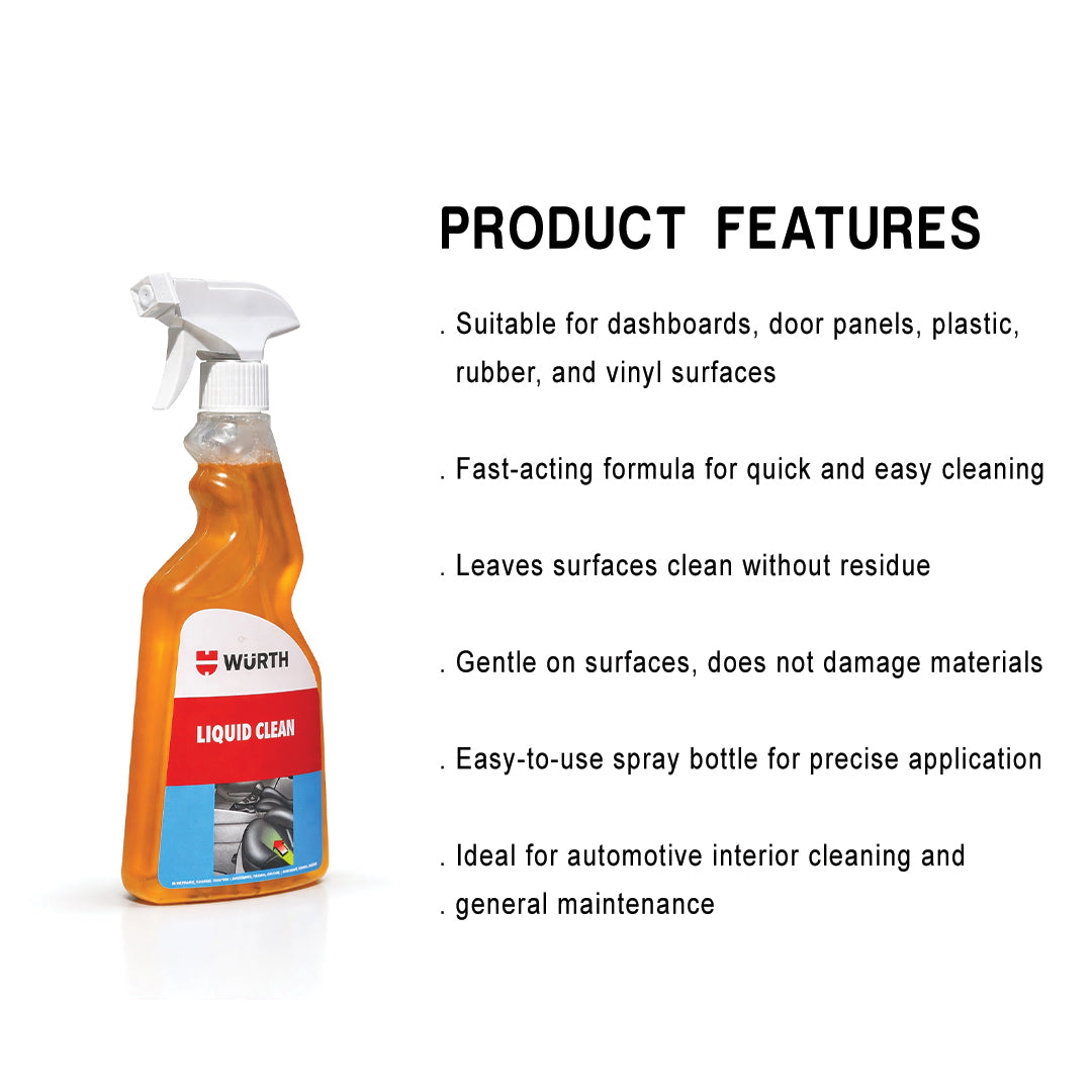 Würth Liquid Clean Multi-Purpose Cleaner – 500 ml | Interior & Exterior Surface Cleaner