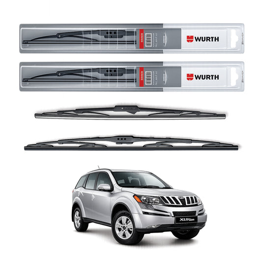Wurth Metal Wiper Blades for Mahindra XUV500 (2011–2015) – 26” Driver + 18” Passenger (Set of 2) | All-Weather Premium Quality