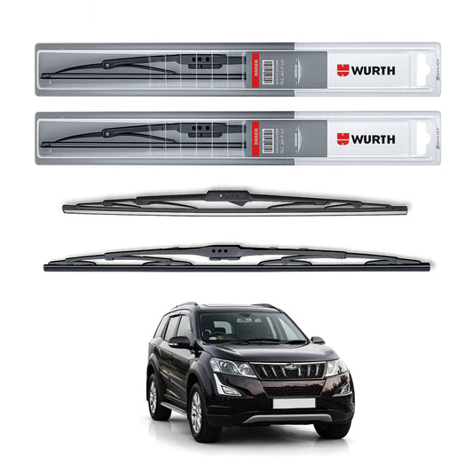 Wurth Metal Wiper Blades for Mahindra XUV500 (2016–2020) – 26” Driver + 18” Passenger (Set of 2) | All-Weather Premium Quality