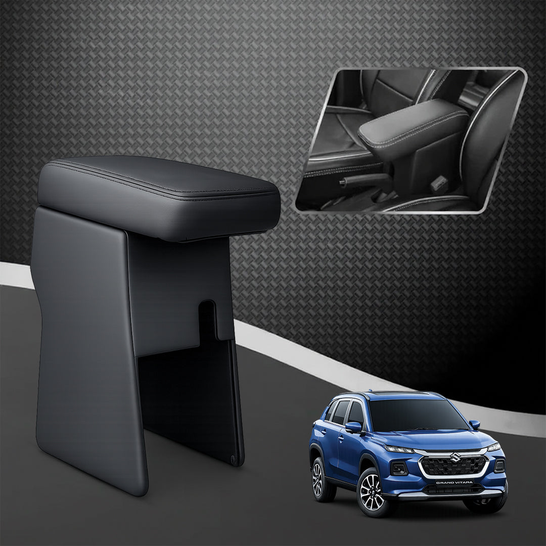 Car Center Armrest with Storage for Maruti Suzuki Grand Vitara – Black
