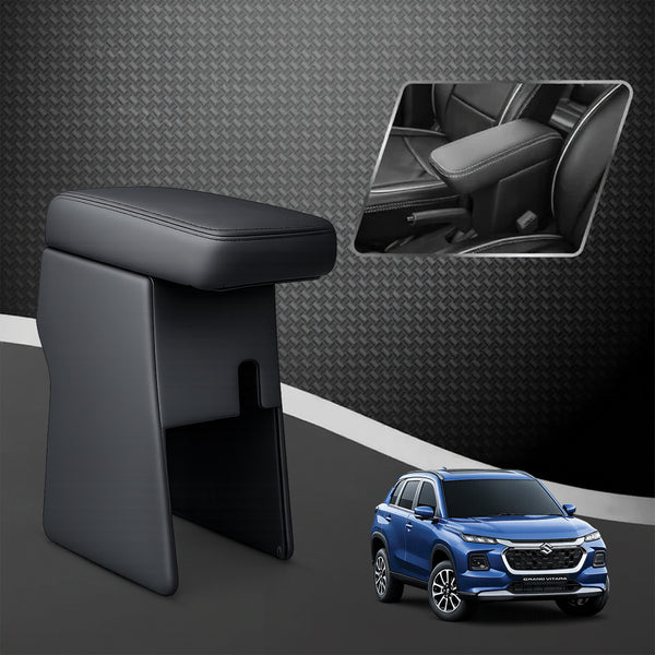 Car Center Armrest with Storage for Maruti Suzuki Grand Vitara – Black