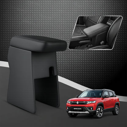 Car Center Armrest with Storage for Maruti Suzuki Brezza 2022 – Black