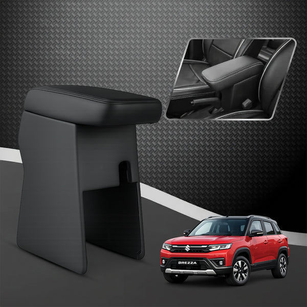 Car Center Armrest with Storage for Maruti Suzuki Brezza 2022 – Black