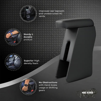 Car Center Armrest with Storage for Maruti Suzuki Celerio (New Model) – Black