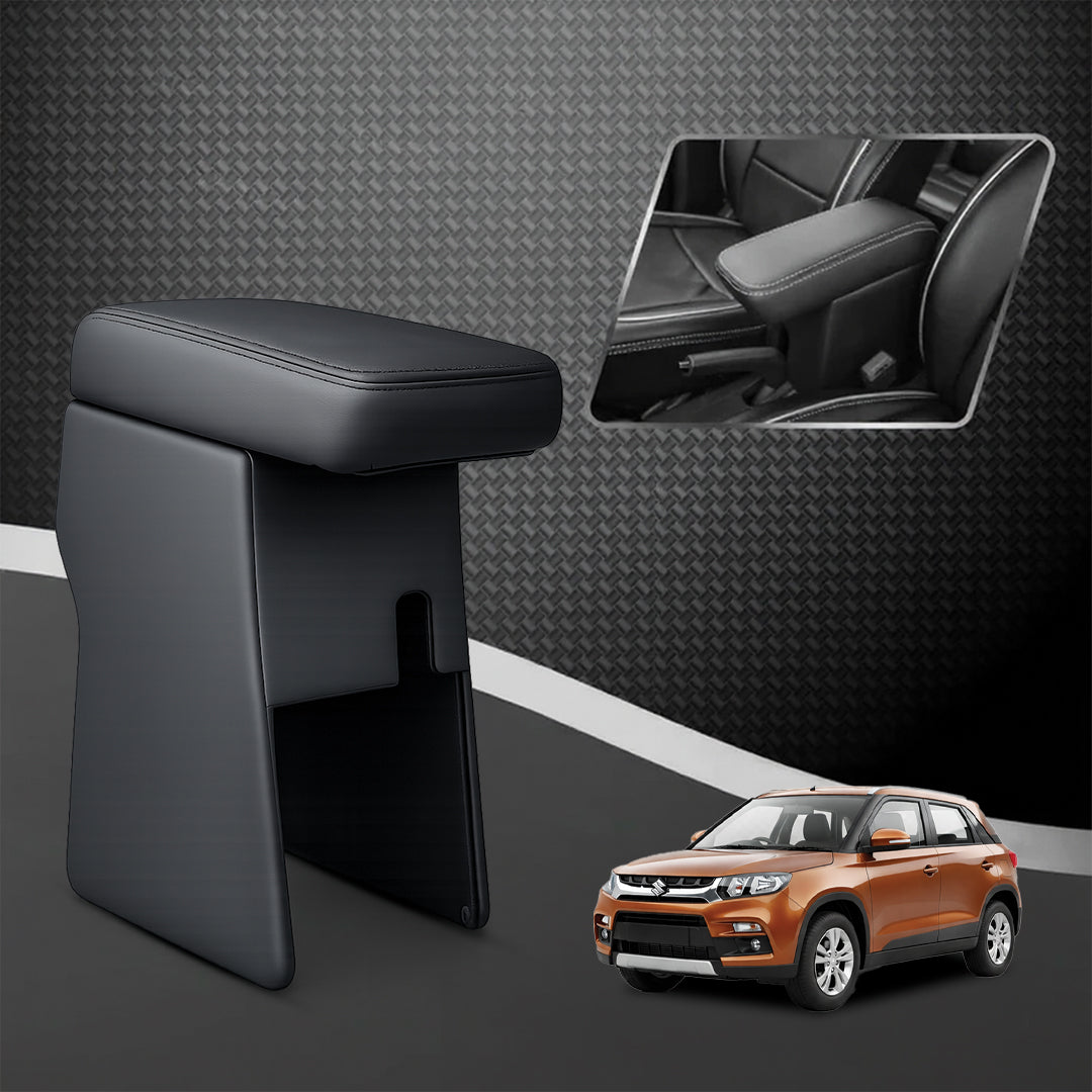 Car Center Armrest with Storage for Maruti Suzuki Brezza (Old Model) – Black