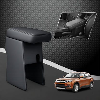 Car Center Armrest with Storage for Maruti Suzuki Brezza (Old Model) – Black