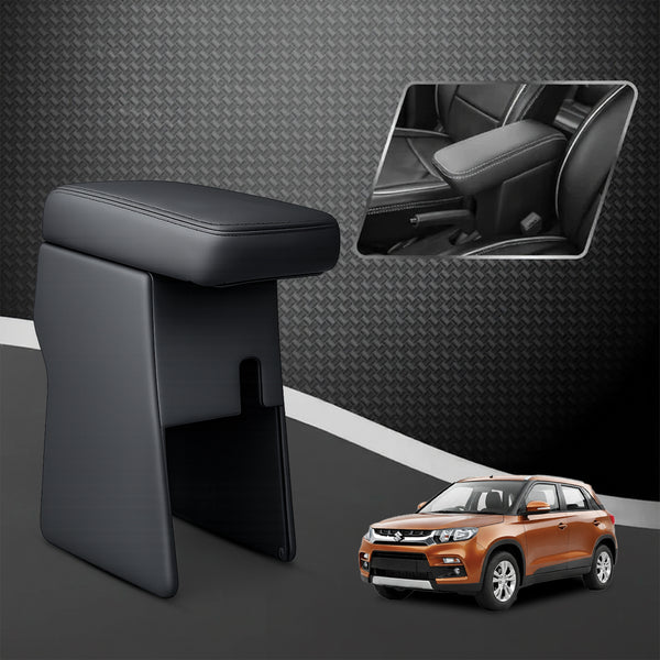 Car Center Armrest with Storage for Maruti Suzuki Brezza (Old Model) – Black