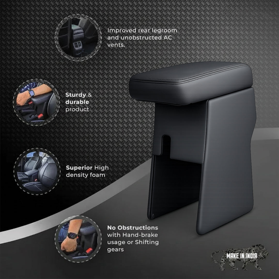 Car Center Armrest with Storage for Maruti Suzuki Brezza (Old Model) – Black