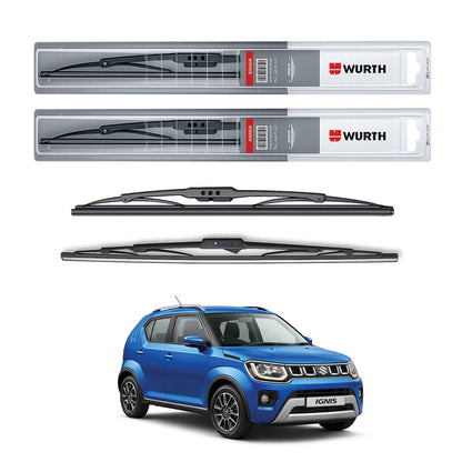 Wurth Metal Wiper Blades for Maruti Suzuki Ignis – 20” Driver + 16” Passenger (Set of 2) | All-Weather Premium Quality