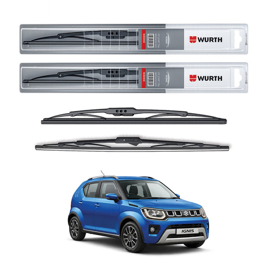 Wurth Metal Wiper Blades for Maruti Suzuki Ignis – 20” Driver + 16” Passenger (Set of 2) | All-Weather Premium Quality