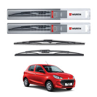 Wurth Metal Wiper Blades for Maruti Suzuki Alto K10 – 18” Driver + 16” Passenger (Set of 2) | All-Weather Premium Quality