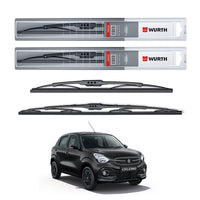 Wurth Metal Wiper Blades for Maruti Suzuki Celerio – 21” Driver + 14” Passenger (Set of 2) | All-Weather Premium Quality