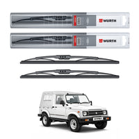 Wurth Metal Wiper Blades for Maruti Suzuki Gypsy – 14” Driver + 14” Passenger (Set of 2) | All-Weather Premium Quality
