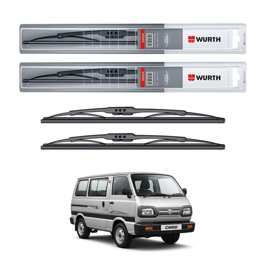 Wurth Metal Wiper Blades for Maruti Suzuki Omni – 12” Driver + 12” Passenger (Set of 2) | All-Weather Premium Quality