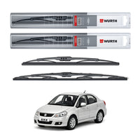 Wurth Metal Wiper Blades for Maruti Suzuki SX4 – 24” Driver + 14” Passenger (Set of 2) | All-Weather Premium Quality