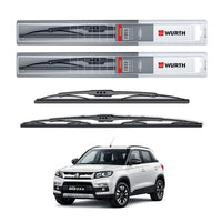 Wurth Metal Wiper Blades for Maruti Suzuki Vitara Brezza (2020 Model) – 24” Driver + 16” Passenger (Set of 2) | All-Weather Premium Quality