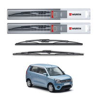 Wurth Metal Wiper Blades for Maruti Suzuki Wagon R (2019 Onwards) – 18” Driver + 16” Passenger (Set of 2) | All-Weather Premium Quality