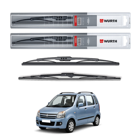 Wurth Metal Wiper Blades for Maruti Suzuki Wagon R (Old Model) – 18” Driver + 16” Passenger (Set of 2) | All-Weather Premium Quality