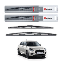 Wurth Metal Wiper Blades for Maruti Suzuki Swift (New Model) – 21” Driver + 19” Passenger (Set of 2) | All-Weather Premium Quality