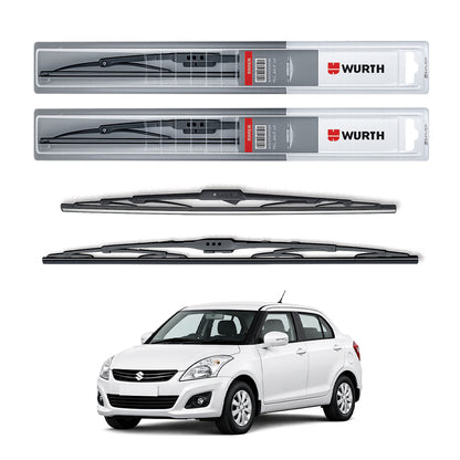 Wurth Metal Wiper Blades for Maruti Suzuki Swift Dzire (2012–2016) – 21” Driver + 19” Passenger (Set of 2) | All-Weather Premium Quality