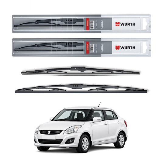 Wurth Metal Wiper Blades for Maruti Suzuki Swift Dzire (2012–2016) – 21” Driver + 19” Passenger (Set of 2) | All-Weather Premium Quality