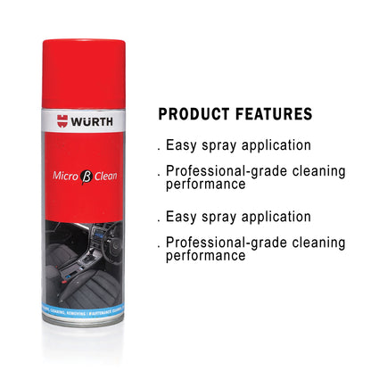 Würth Micro β Clean Interior Cleaner – 500 ml | Deep Cleaning Foam for Car Interiors