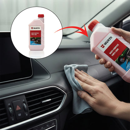 Würth Multi Purpose Vinyl Care – 1 L | Plastic & Rubber Conditioner for Interior & Exterior