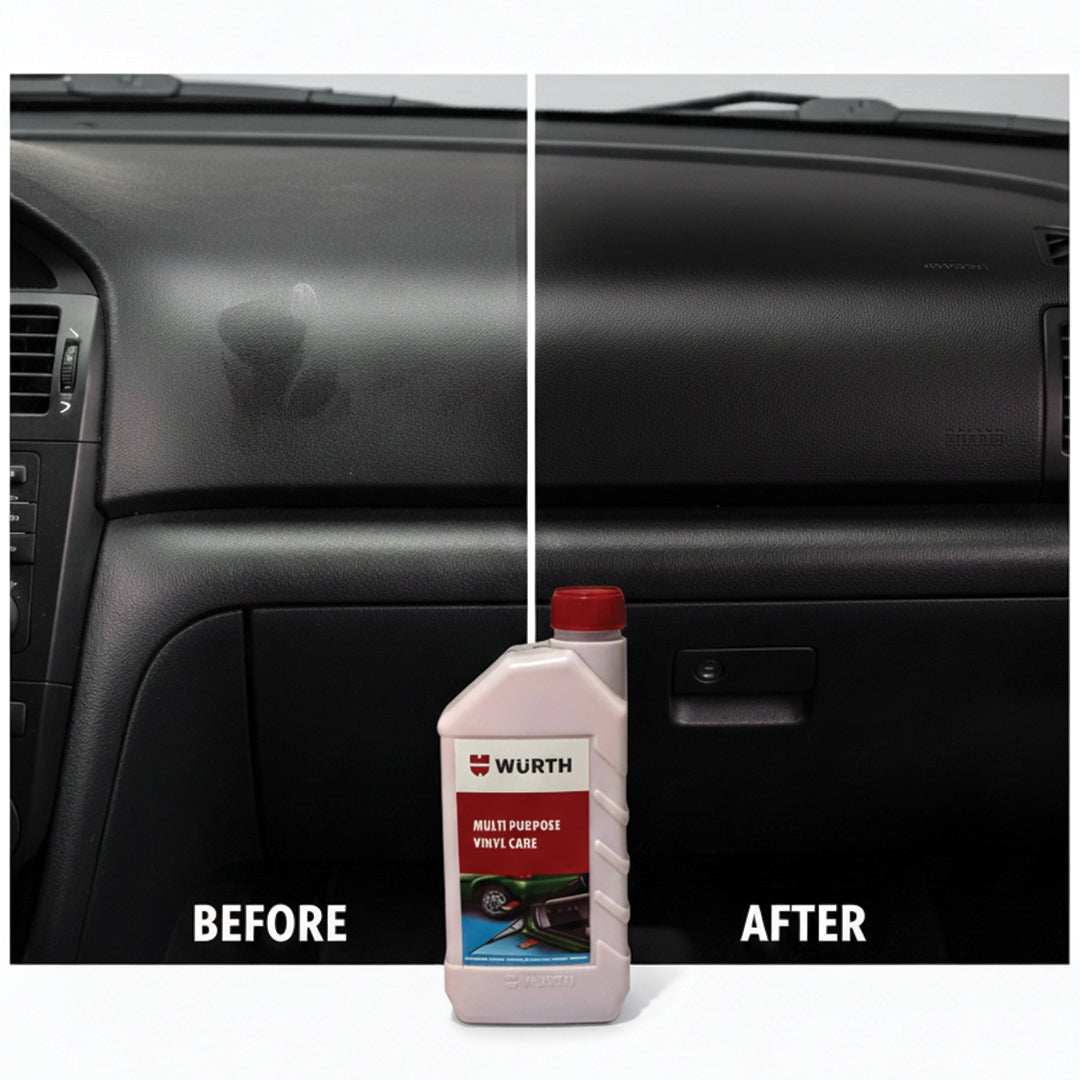 Würth Multi Purpose Vinyl Care – 1 L | Plastic & Rubber Conditioner for Interior & Exterior