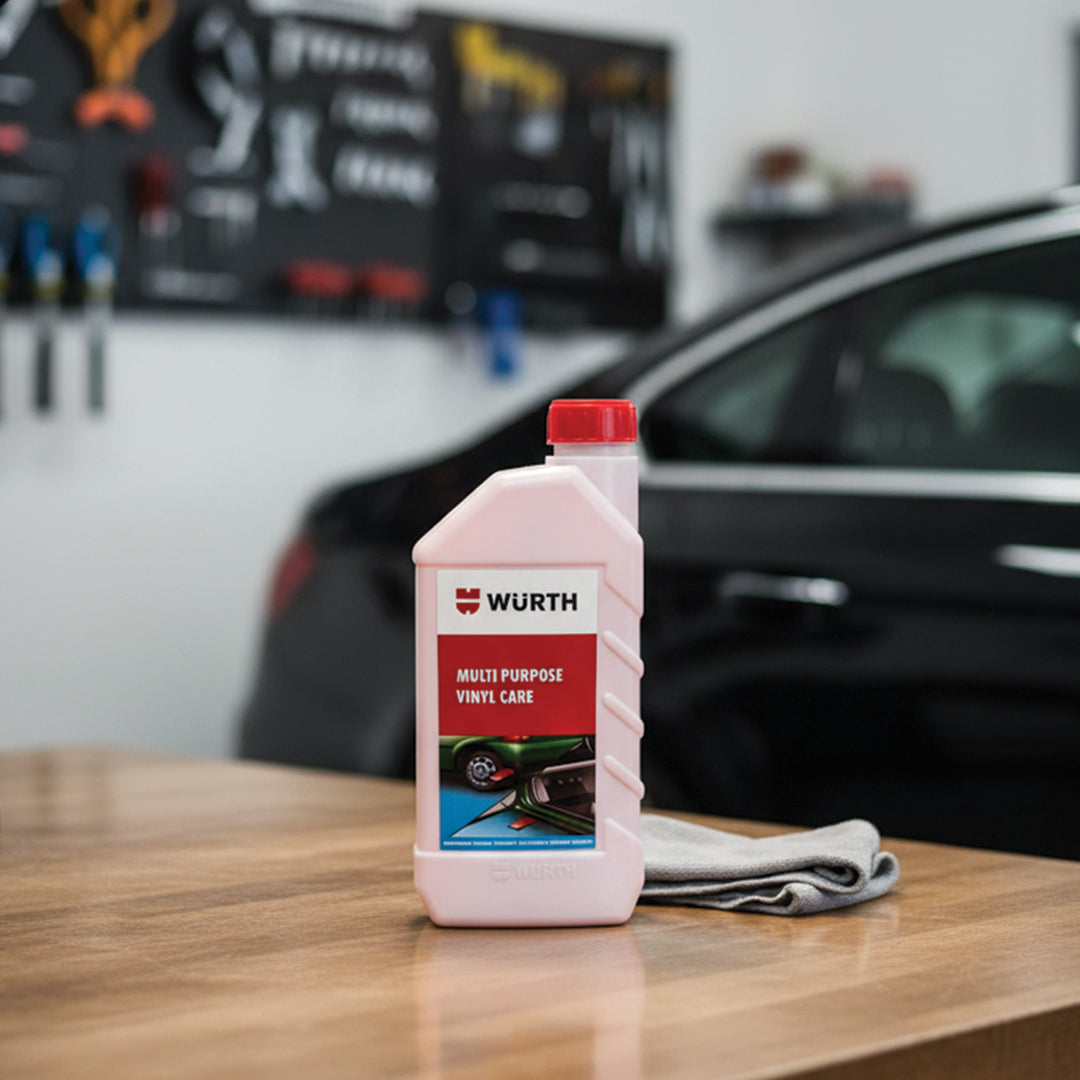Würth Multi Purpose Vinyl Care – 1 L | Plastic & Rubber Conditioner for Interior & Exterior