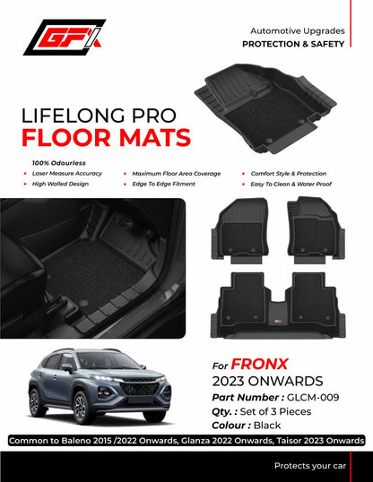 GFX Lifelong Pro Floor Mats for Baleno, Glanza, Taisor & Fronx