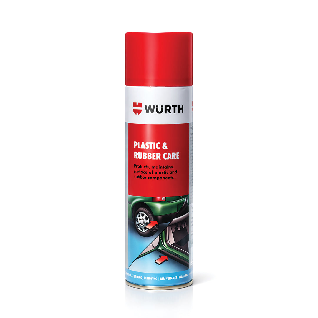 Würth Plastic & Rubber Care Spray – 500 ml | Protects, Restores & Lubricates Plastic, Rubber & Metal Parts