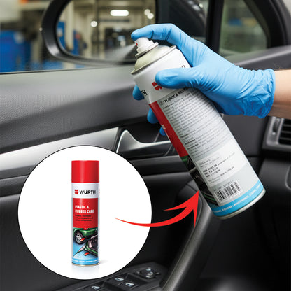 Würth Plastic & Rubber Care Spray – 500 ml | Protects, Restores & Lubricates Plastic, Rubber & Metal Parts