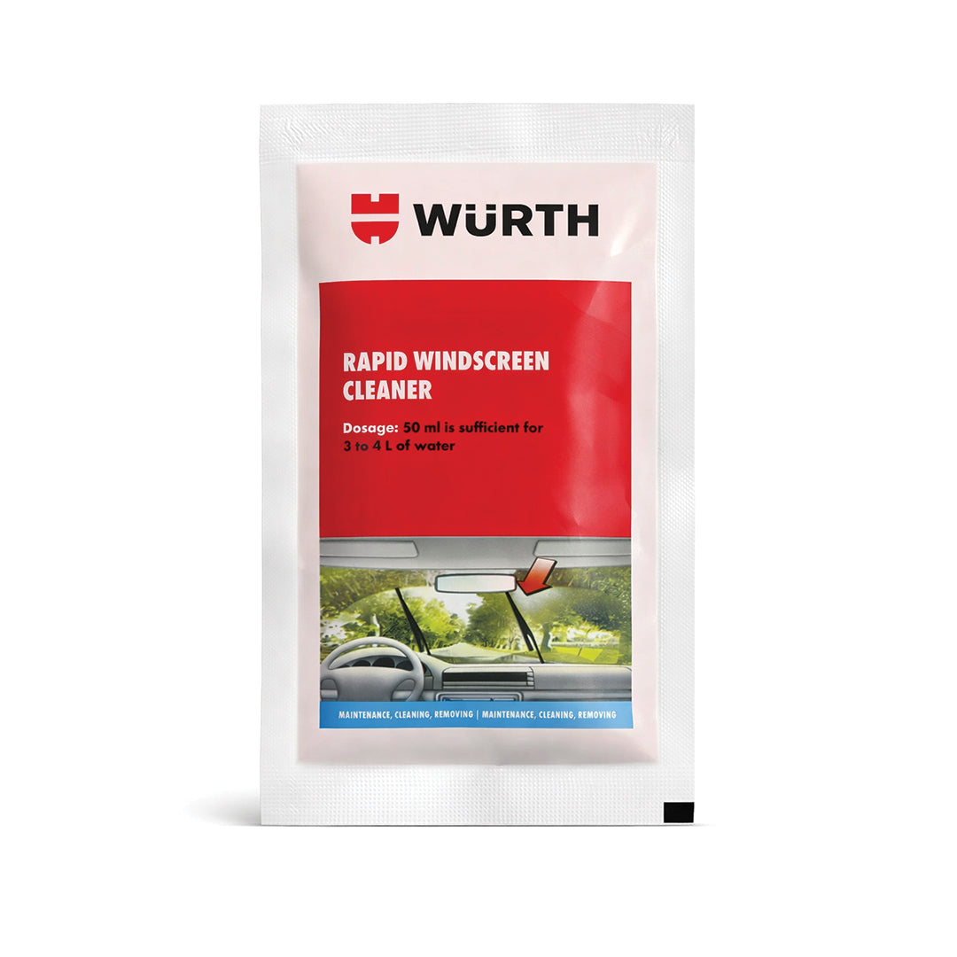 Würth Rapid Windscreen Cleaner Concentrate – 50 ml Sachet | Windshield Washer Additive