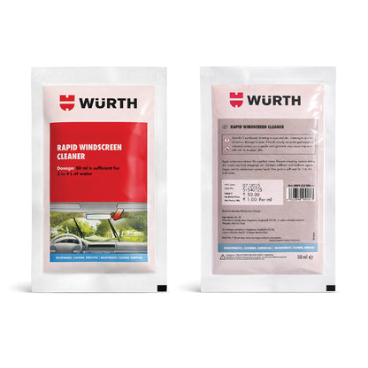 Würth Rapid Windscreen Cleaner Concentrate – 50 ml Sachet | Windshield Washer Additive