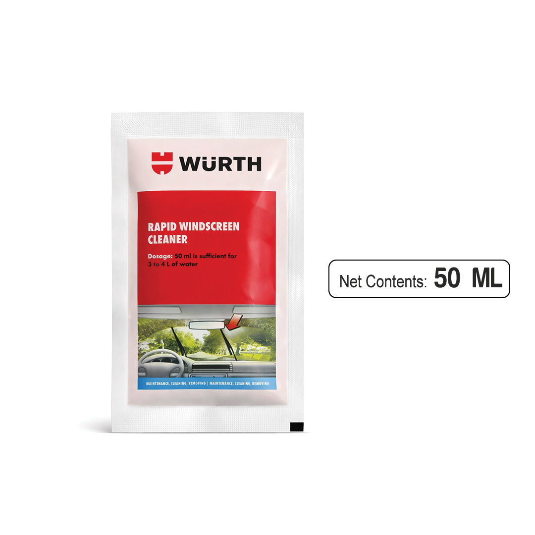Würth Rapid Windscreen Cleaner Concentrate – 50 ml Sachet | Windshield Washer Additive