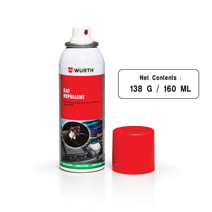 Würth Rat Repellent Spray – 160 ml | Protects Vehicle Wiring & Engine Bay from Rodents