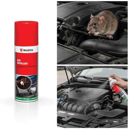 Würth Rat Repellent Spray – 160 ml | Protects Vehicle Wiring & Engine Bay from Rodents