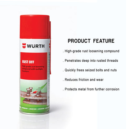 Würth Rust Off Spray –  480 ml | High-Grade Rust Loosener & Penetrating Lubricant