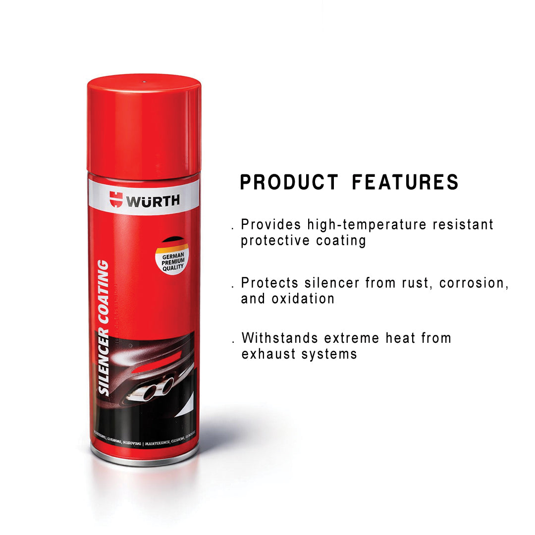 Würth Silencer Coating Spray – 500 ml | High-Temperature Protective Coating for Exhaust & Silencer