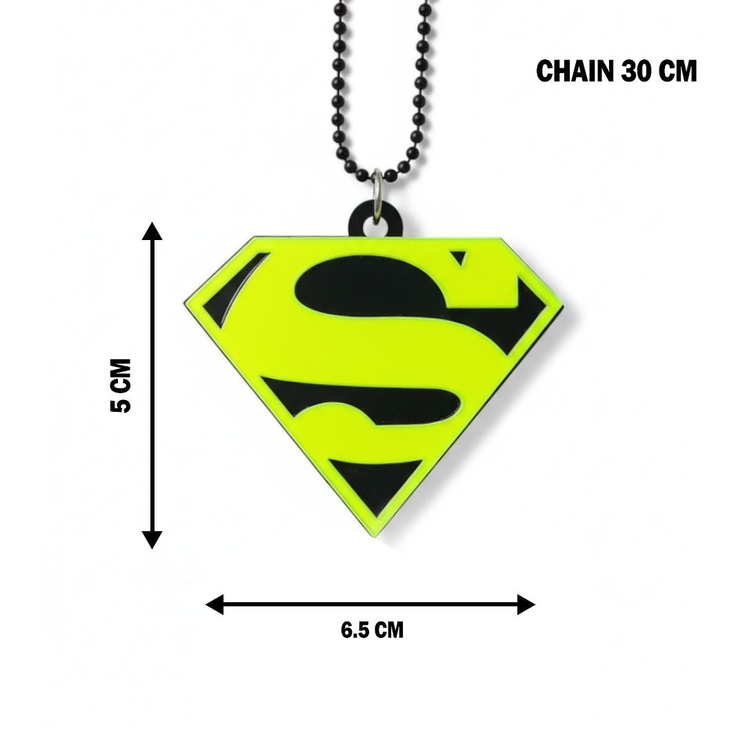 Superman Logo Car Mirror Hanging Pendant – Acrylic Hanging Accessory | Stylish Interior Decor